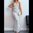 thumbnail image 4 of Vestido Maxi Floral de Verano para Mujer, Escote Cuadrado, Fruncida, Ajustado, Vestido Formal para Invitadas de Boda. XL, 4 of 10