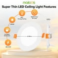 thumbnail image 4 of MAILCOS 6 Pack 4 Inch 5CCT Ultra-Thin LED Recessed Ceiling Light with Junction Box, 2700K-5000K Selectable, 810LM High Brightness, Dimmable, 4 of 7