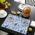 thumbnail image 5 of Blossom Flower Blue Floral Place Mats Table Mats for Outdoor Tables Desk Halloween Gifts Cute Funny Kitchen Table Mats, 5 of 5