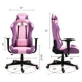 thumbnail image 5 of Gaming Chair Office Desk Chair Ergonomic Reclining Computer Chair Height Adjustable Swivel Recliner with Headrest Lumbar Support, Purple Pink, 5 of 7