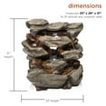 thumbnail image 4 of Alpine Corporation 6-Tier Rock Water Fountain, Brown, 32"L x 24"W x 31"H, Outdoor Fountains, 4 of 12