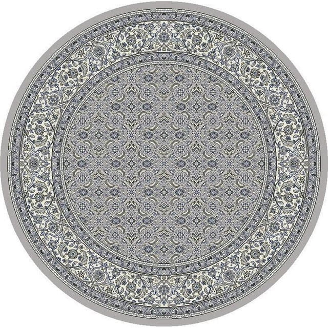 Dynamic Rugs ANR5570119666 5 ft. 3 in. Ancient 57011 Round Traditional Rug - 9666 Soft Grey & Cream