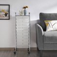thumbnail image 5 of LINJH 10 Drawer Cart Rolling Plastic Storage Cart and Organizer Multipurpose Mobile Rolling Utility Storage Organizer for Home Office School and Workshop, White, 5 of 10