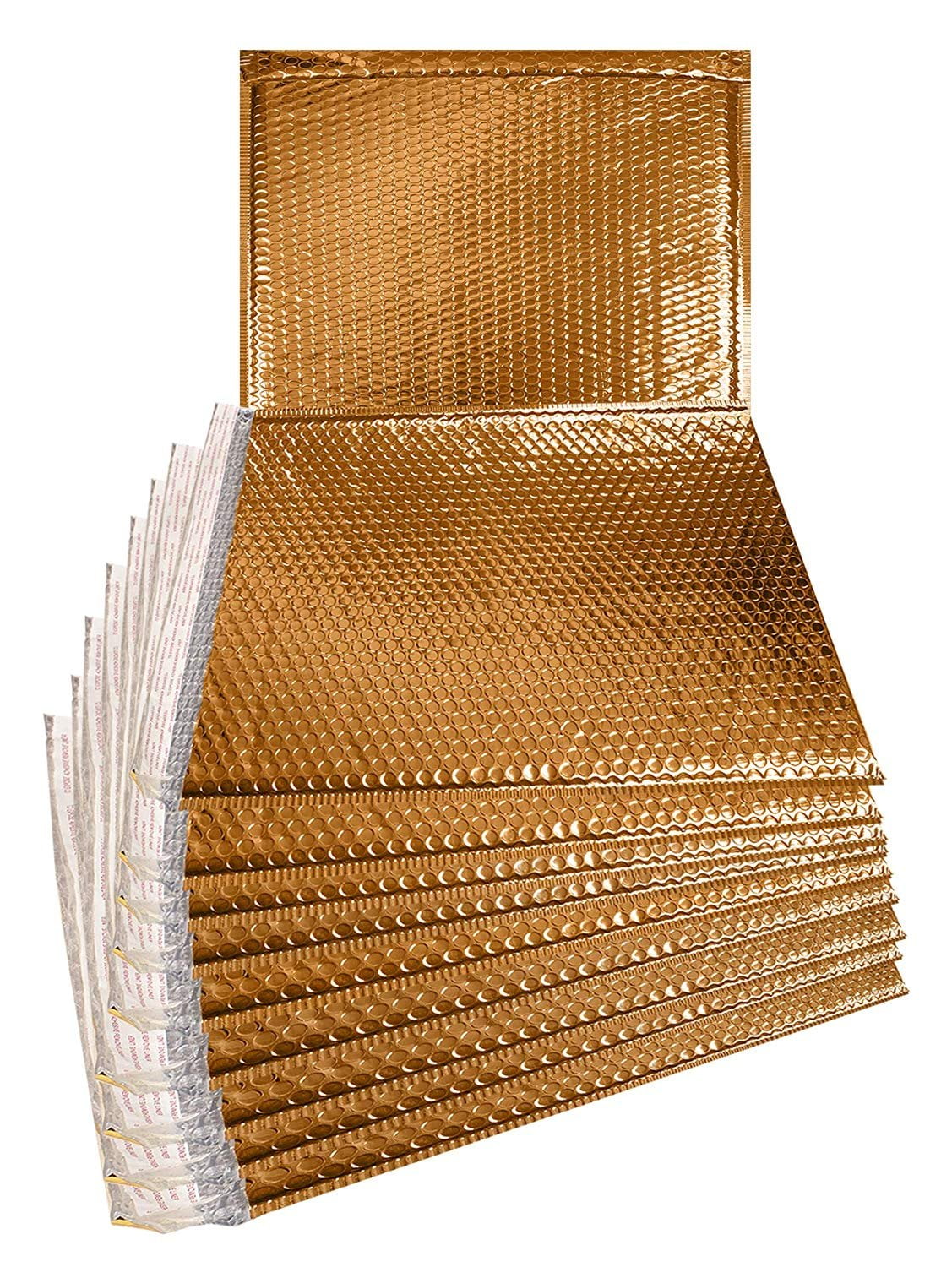 50 Pack Gold Bubble mailers 13 x 10.5. Metallic Padded envelopes 13 x