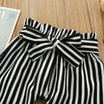 thumbnail image 6 of Mercatoo Toddler Baby Girl Clothes Ribbed Ruffle Sleeve Romper + Stripe Pants + Headband Cute Baby Girl Outfit 3Pcs, 6 of 7