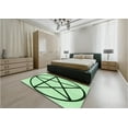 thumbnail image 5 of Ahgly Company Machine Washable Indoor Round Transitional Mint Green Area Rugs, 7' Round, 5 of 7