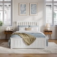 thumbnail image 2 of Becket Full Wood Low Profile Platform Bed with Matching Footboard in White, 2 of 13
