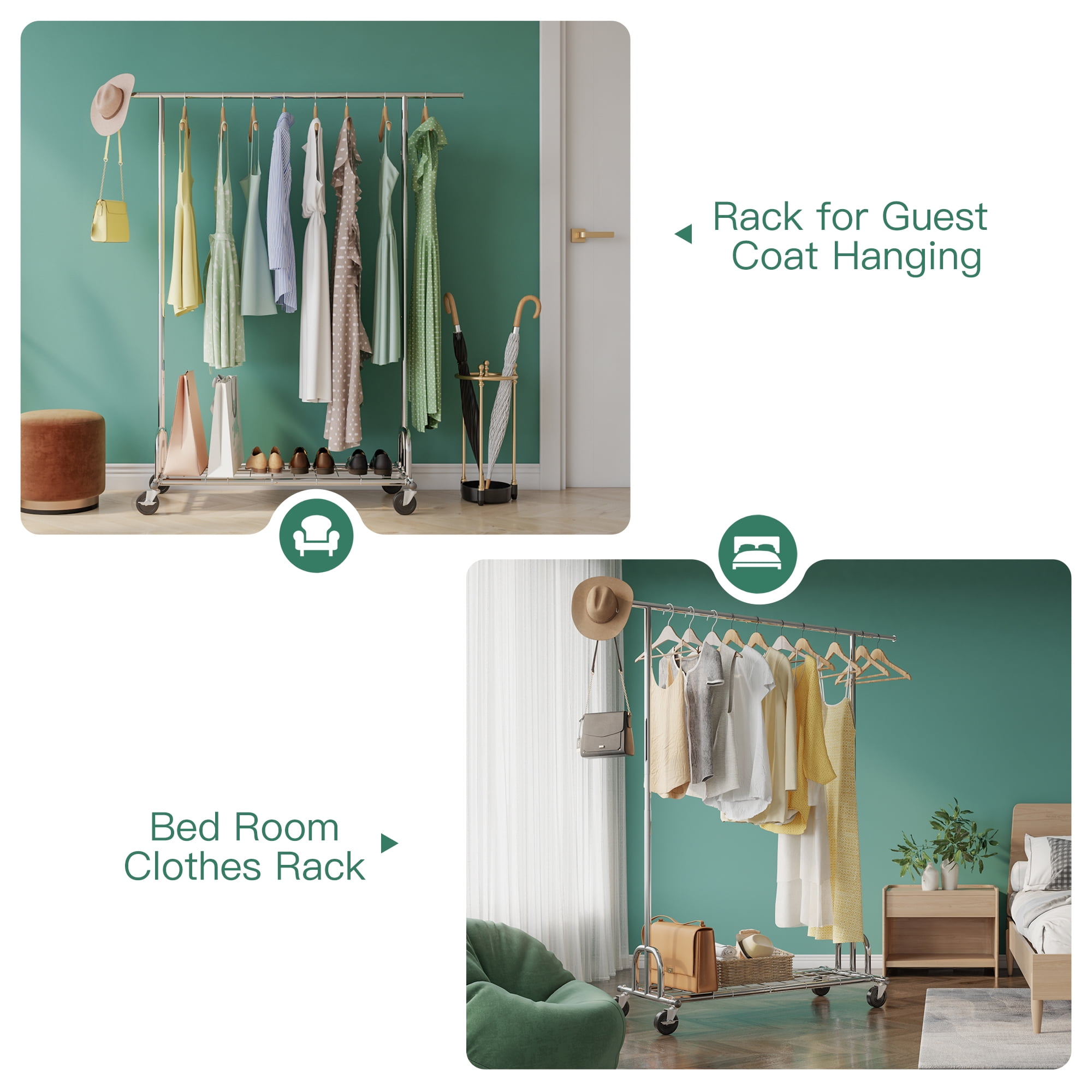 Buy Heavy Duty Clothes Racks with Shelves Garment Hanging Rack for