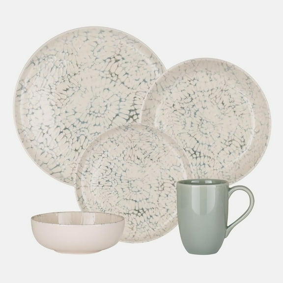 Oxford Contempo, Glacier Stoneware 20 Piece Dinnerware Set, Service for 4