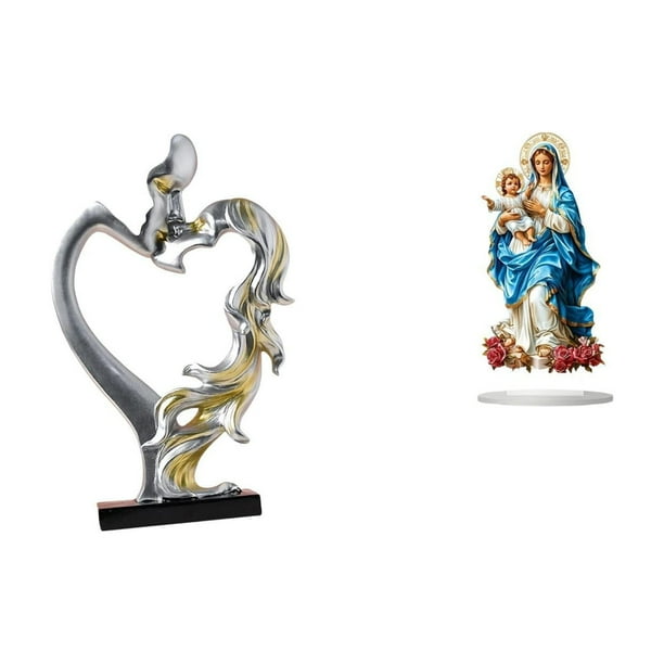 Estatua de pareja,Figura de pareja besándose,regalo de boda moderno,Letrero de mesa,Decoración de escritorio acrílica Rincón festivo Decoración del hogar,Decoración de fiesta Adorno de
