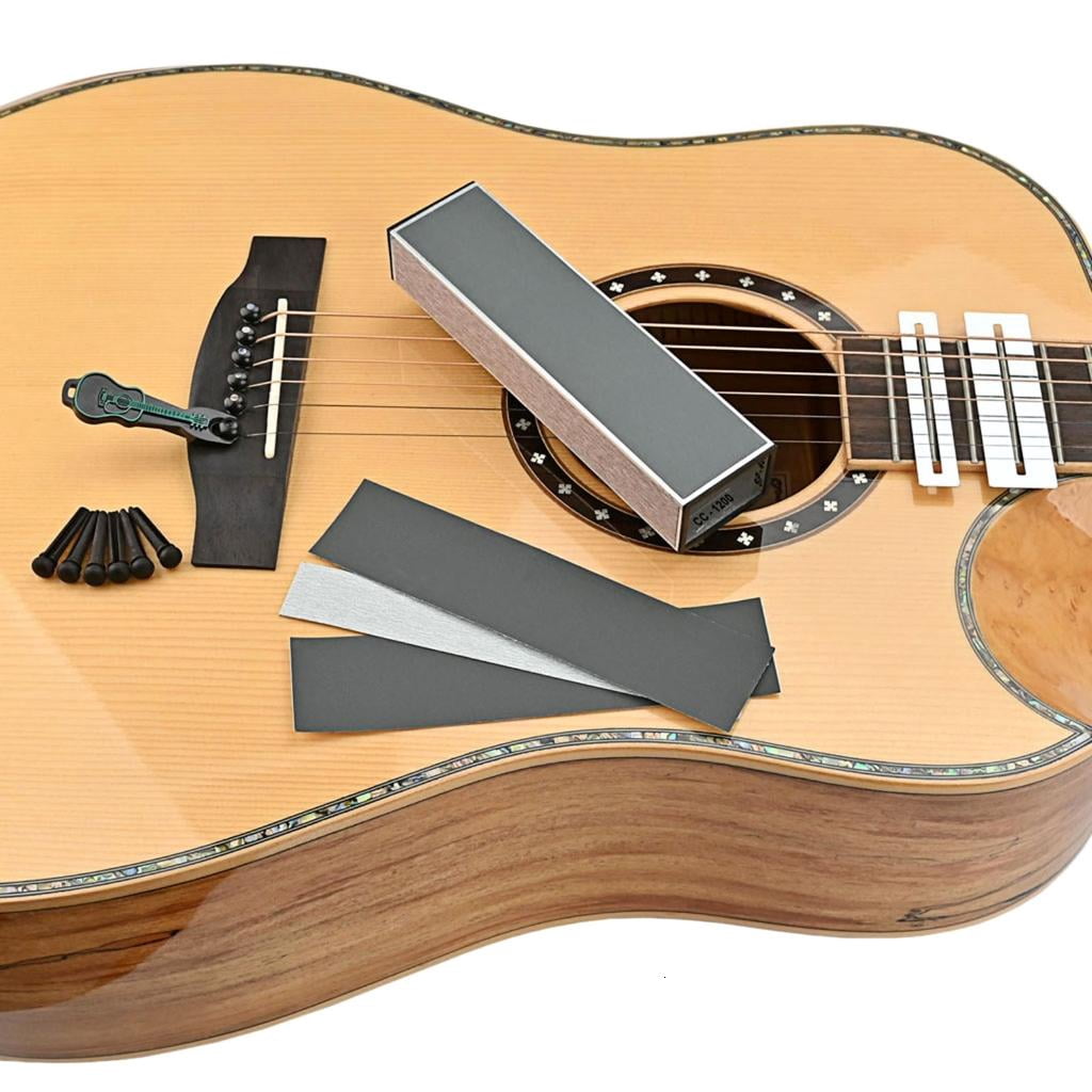 Yihuala Guitar Fret Leveler Beam Leveling , Fingerboard Guard Protector, Sanding Paper Guitar Fingerboard Luthier Tools Set