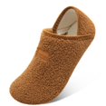 thumbnail image 1 of Pantuflas de lana artificial unisex para hombre y mujer, color marrón 8.5-9.5, 1 of 6