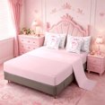 thumbnail image 3 of Manfei Princess Bowknot 7-Piece Bedding Comforter Set For Girls,Letter P Monogram King Bedding Sets For Kids,Pink Reversible, 3 of 7
