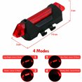 thumbnail image 4 of Bike Tail Lamp 5 Lamp Beads USB Rechargeable 4 Modes Waterproof Flashing Night Riding Rear Light, 4 of 6