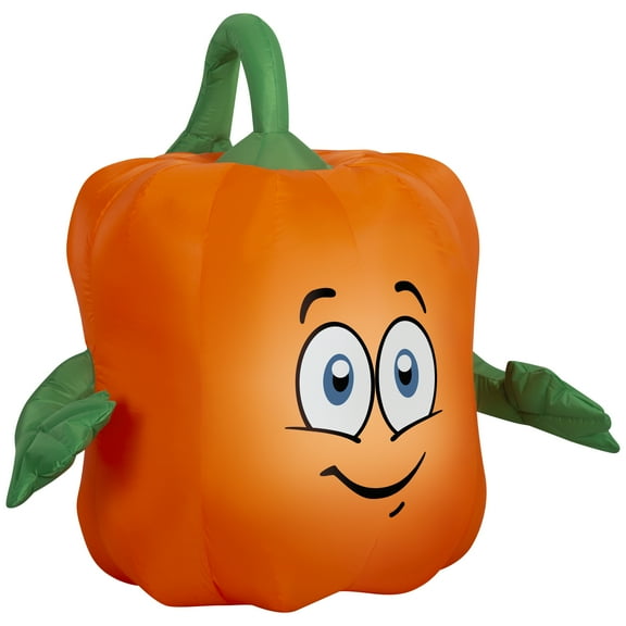 Gemmy Halloween Inflatable Spookley the Square Pumpkin, 3.5 ft Tall, Multi