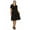 Black, variant on Women's Plus size Stylish Solid Faux Wrap Dress with Deep V-Neck