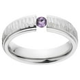 thumbnail image 3 of Amethyst 5mm Stainless Steel Custom Tension Set Ring, 3 of 3
