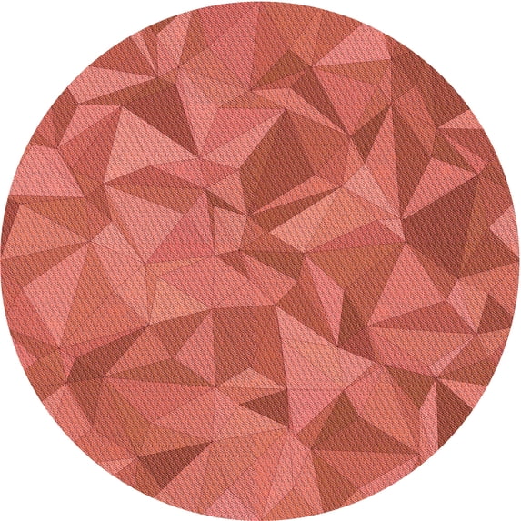 Ahgly Company Indoor Round Patterned Tomato Red Area Rugs, 7' Round