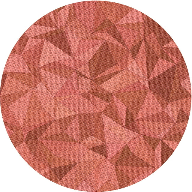 Ahgly Company Tapis Rond Lavable en Machine Intérieur Transitionnel Rouge Tomate, 7 Pieds Rond