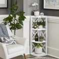 thumbnail image 2 of Weston Home Rebecca Wood 3-Shelf Corner Bookcase, White, 2 of 7