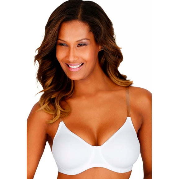 LASCANA Women's Clear Strap Underwire T-Shirt Bra