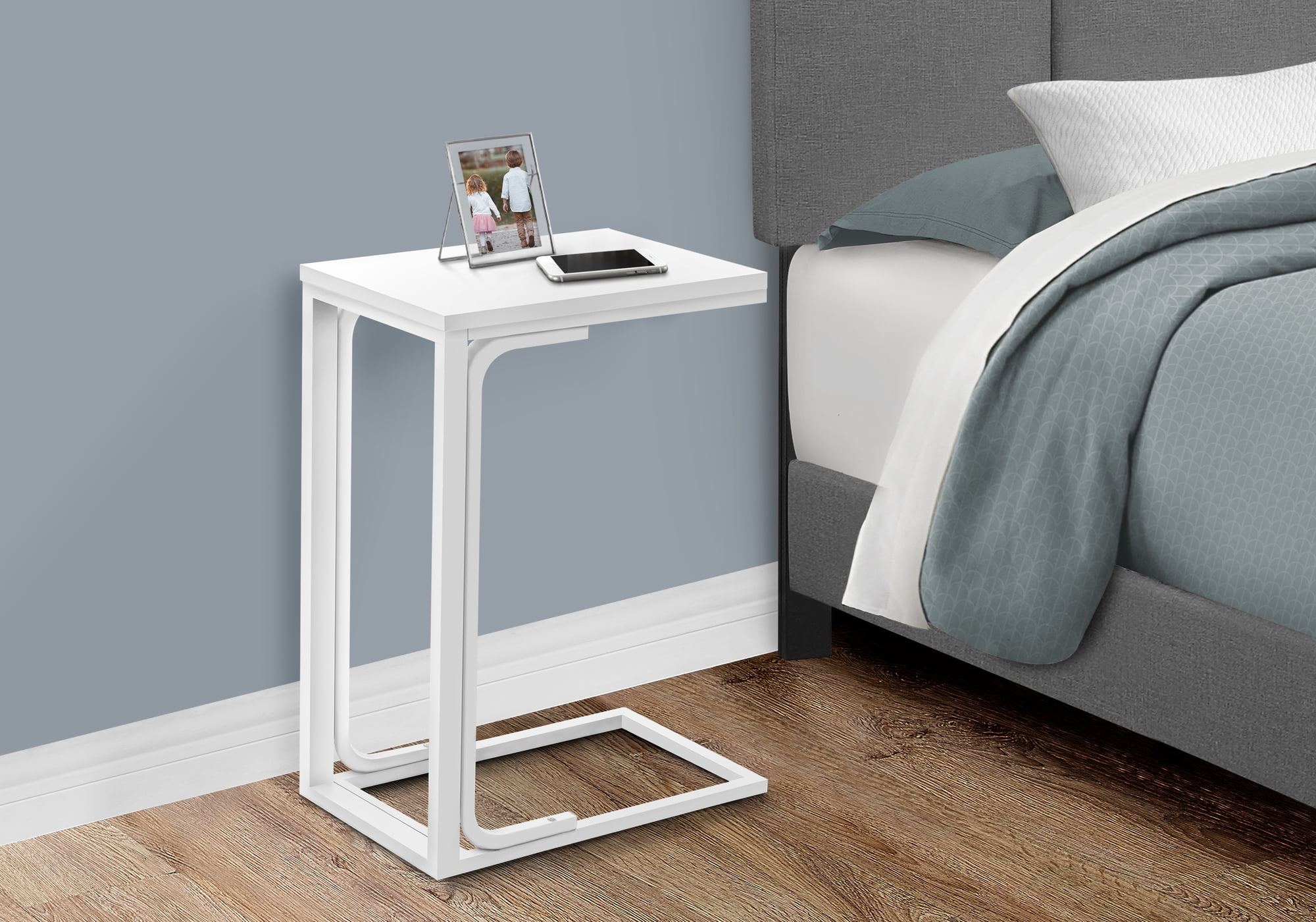 MAYEERTY Accent Table, C-shaped, End, Side, Snack, Living Room, Bedroom, Contemporary, Modern
