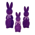 thumbnail image 2 of ZhyrZng 3pc Simulated Flocked Bunny, Adorable Easter Flocked Bunnies Figurine And Moss Rabbit Statues Featuring Vibrant Spring Colors For Desktop And Holiday Party Decorations, 2 of 7