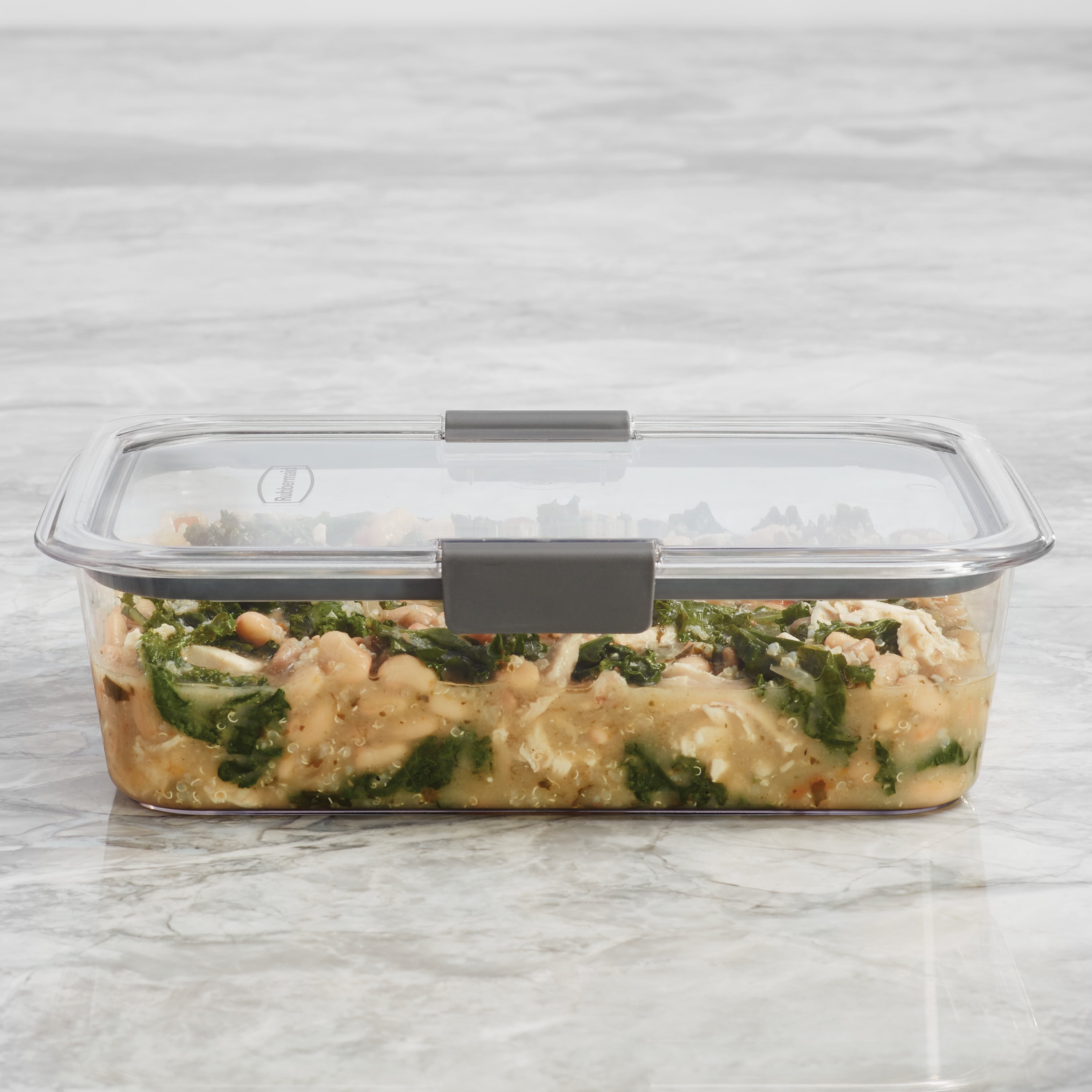  Rubbermaid Brilliance Glass Storage 4.7-Cup Food Containers  with Lids, Clear (Pack of 3) & Brilliance Food Storage Container, Large,  9.6 Cup, Clear 2024351
