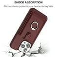 thumbnail image 5 of Compatible with iPhone 14 Pro Wallet Phone Case,360°Rotation Finger Ring Holder Kickstand,with Card Holder,Lychee Pattern PU Leather Durable Shockproof Rugged Phone Case,Winered, 5 of 8