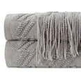 thumbnail image 3 of Chanasya Bevel Round Textured Super Soft Fluffy Acrylic Throw Blanket With Tassels - Warm Cozy Lightweight Woven Gray Blanket for Bed Sofa Chair Couch Cover Living Bed Room (50x65 Inches) Slate, 3 of 3