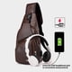 thumbnail image 4 of Bolsas Crossbody para Mujeres Hombres Sling Hombro Mochila Bolso de Pecho, Mochila Crossbody de Pu 28x16x5cm con Agujero de Auriculares para Senderismo Camping Al Aire Libre, Mochila para Mujeres, 4 of 6