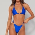 thumbnail image 7 of Swim Suits For Women 2024 Solid Color Bikini Set Swimming Two Piece Swimwear Beach Suit Summer Holiday Beach Wear Blue M, 7 of 7