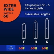 MyONE Condoms Larger Fit Size 57E: Wide (57), Length 5.6” (E), Latex, 36-Count