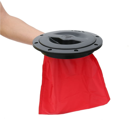 Eease 6" ABS Hatch Cover Deck Plate with Red Cat Bag for Kayak Boat Fishing Rigging (Black)