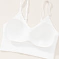 thumbnail image 6 of Delconic Seamless Ribbed Knit Bralette with Adjustable Straps for Women Soft Stretch Pullover Crop Tank Top Underwear White 36, 6 of 6
