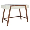 thumbnail image 5 of SAFAVIEH Marwood Modern Style Rectangle Desk, White/Walnut (42 in. W x 20 in. D x 30 in. H), 5 of 13