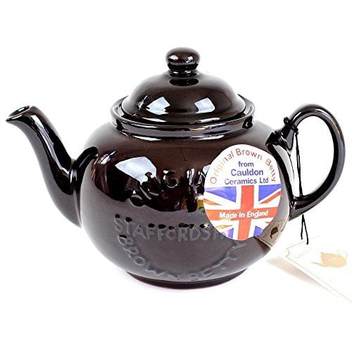 Handmade Original Brown Betty 4 Cup Teapot with Original Staffordshire Logo 1-Pack 