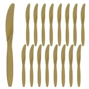 Party City Disposable Plastic Knives, 16 Count (Gold) - Go Brightly Heavy Duty Classic Reuseable Plastic Knife - Premium Party Supplies Cutlery