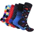 thumbnail image 6 of Marino Mens Dress Socks - Fun Colorful Socks for Men - Cotton Funky Socks - 6 Pack, 6 of 6