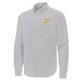thumbnail image 2 of Men's Antigua Gray Pittsburgh Pirates Porter Woven Long Sleeve Button-Down Shirt, 2 of 3
