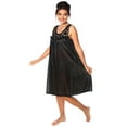 thumbnail image 3 of Women's Silky Feeling Sleeveless Sexy Nightgown with Sequins and Ribbon Roses Design, Black 4XL, 3 of 5