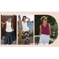 thumbnail image 5 of MOYIKO Tank Tops for Women Summer V Neck T Shirts Trendy Sleeveless Basic Tee Loose Fit, 5 of 7