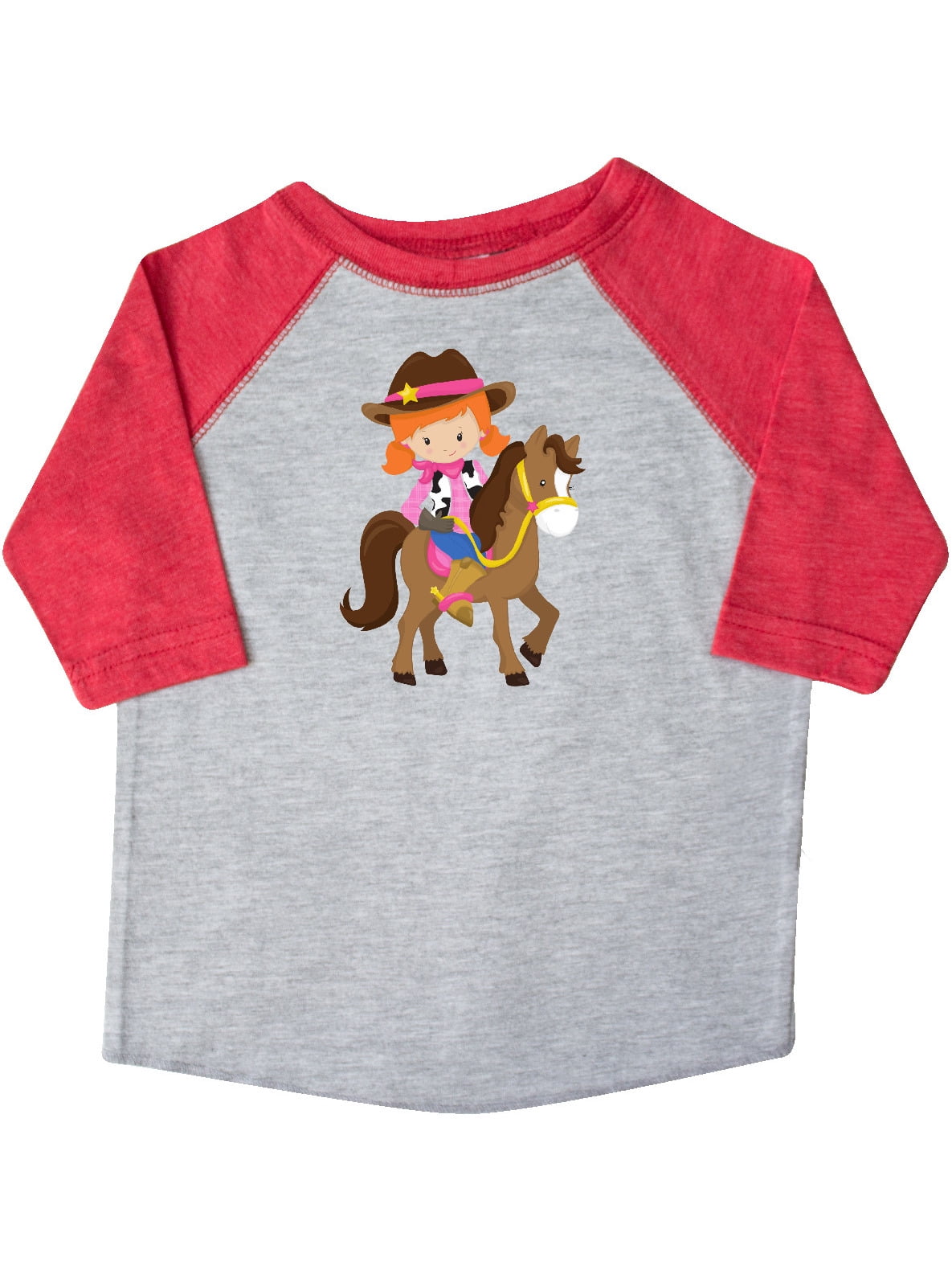 inktastic Cowboy Girl Cowgirl on Brown Horse Orange Hair Toddler T-Shirt inktastic Cowboy Girl Cowgirl on Brown Horse Orange Hair Toddler T-Shirt