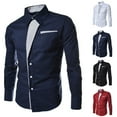 thumbnail image 4 of Mens Casual Slim Shirts Long Sleeve Button Down Business Formal Dress Shirt Tops, 4 of 11
