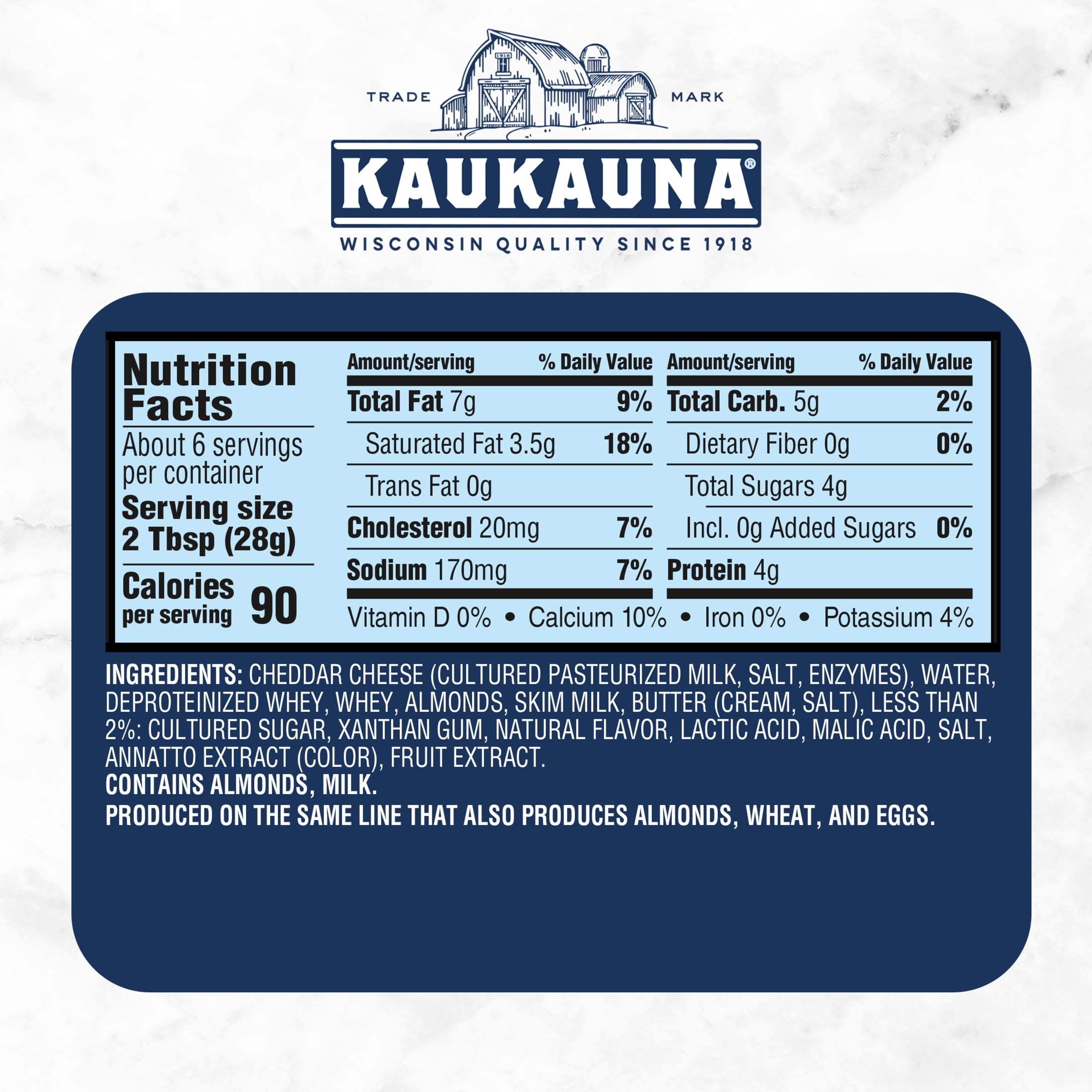 Kaukauna® Sharp Cheddar Spreadable Cheese Ball, 6 oz