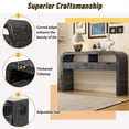 thumbnail image 5 of 52-Inch Retro Curved Console Table with 2 Large Drawers + 2 Open Storage, Multi-Room Entryway & Living Space Organizer, Antique Black Finish, 5 of 8