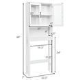 thumbnail image 4 of YYAo Toilet Bathroom Organizer, Toilet Storage Shelf Bathroom Shelves, Over the Toilet Storage Cabinet Bathroom Space Saver with Tempered Glass Door, 4 of 9