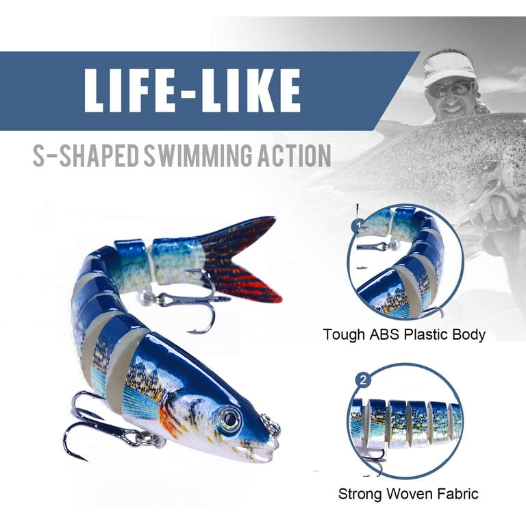 Fishing Lures for Bass Trout Multi Jointed Swimbaits Slow Sinking Bionic Swimming Lures Bass Freshwater Saltwater Bass Lifelike Fishing Lures Kit