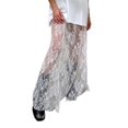 thumbnail image 4 of Women'S High Waist Lace Sheer Long Skirt for Summer Beach and Casual Wear White L, 4 of 7