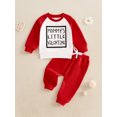 thumbnail image 2 of aturustex Toddler Boy Valentines Day Tracksuits Outfits 0 6M 12M 18M 2T 3T Infant Baby Letter Raglan Sweatshirt Long Sleeve Pullovers Crew Neck Tops S Loose Casual 2 Piece Jogger Clothes Set, 2 of 7